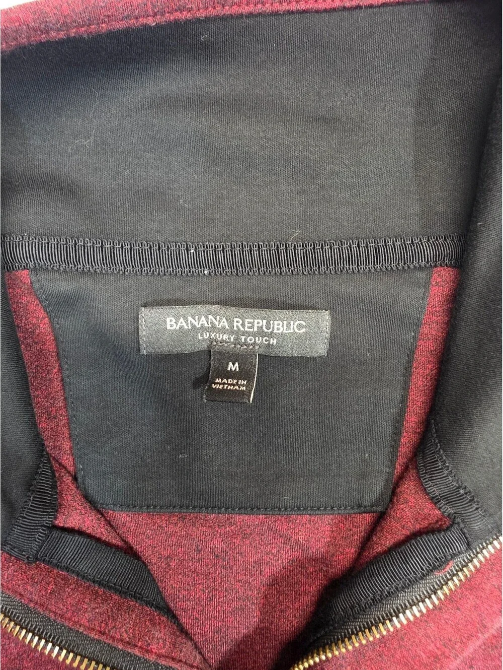 Banana Republic Luxury Touch Men's Medium Burgundy Quarter-Zip Sweater